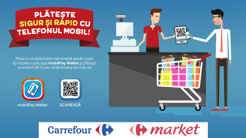 Foto mobilPay la Carrefour