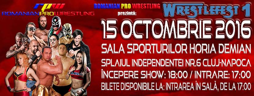 Show de wrestling, in 15 octombrie, la Sala Sporturilor „Horia Demian”, organizat de Romanian Pro Wrestling
