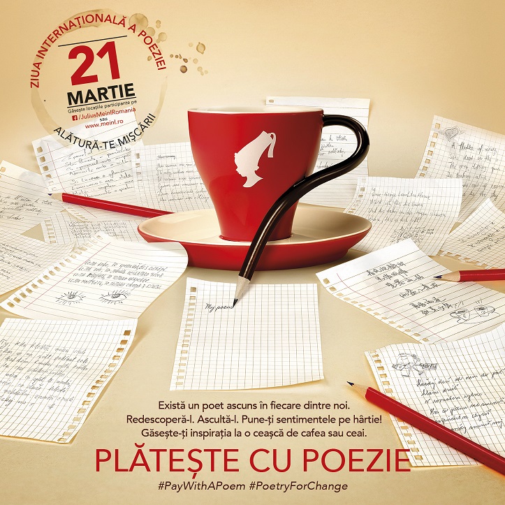 Conceptul „Plătește cu poezie”, la a 5-a ediție! Peste 270 de cafenele din țară acceptă anul acesta versuri în schimbul cafelei