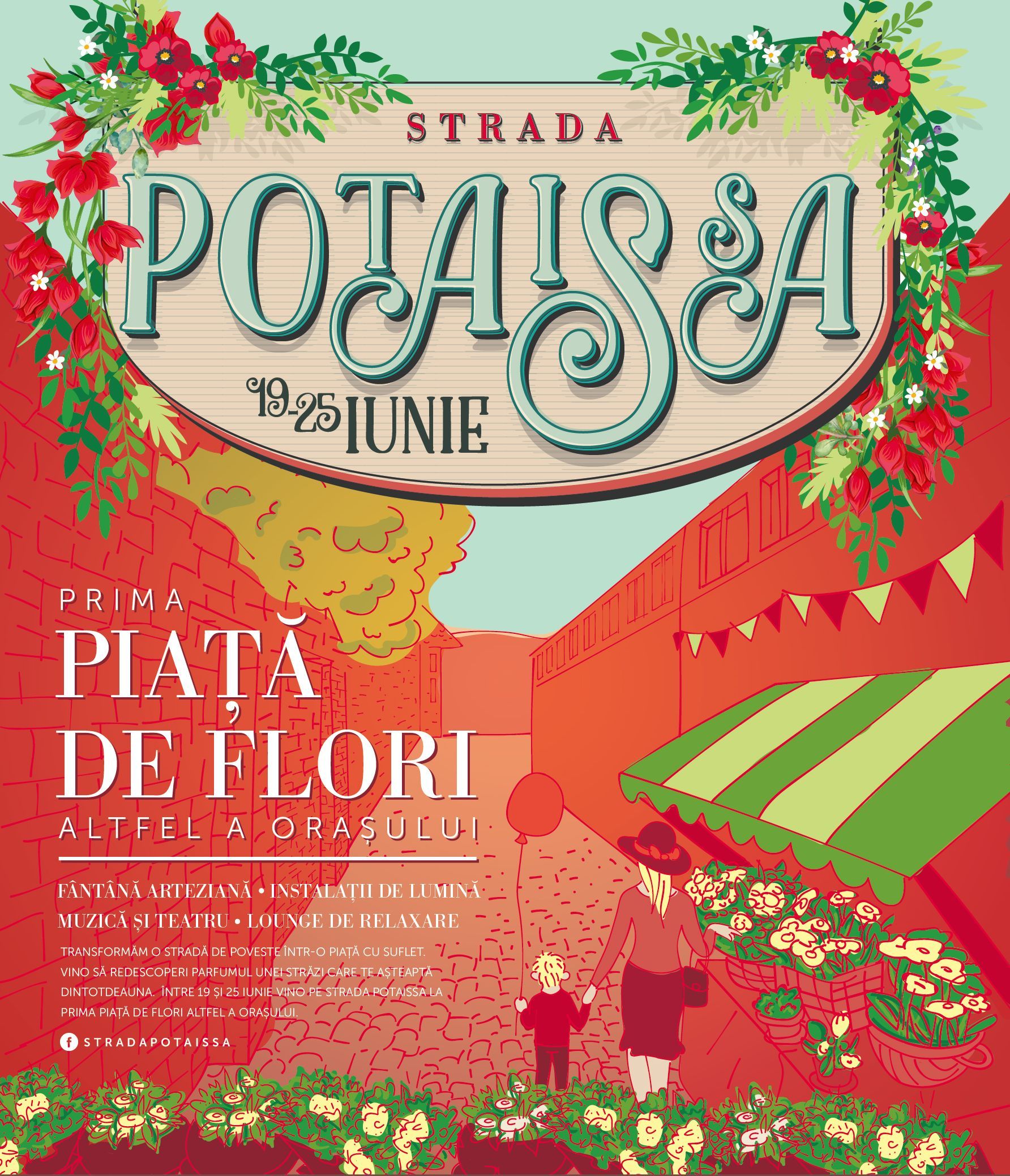 Strada Potaissa devine în perioada 19-25 iunie prima piață de flori a Clujului