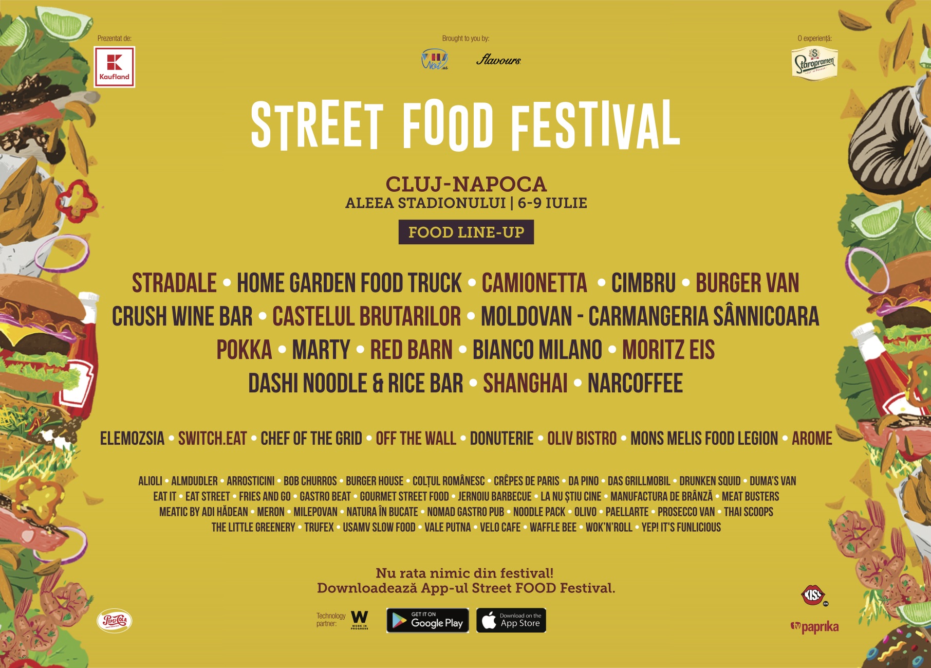 Azi începe cel mai mare Street FOOD Festival din România, pe Aleea Stadionului, din Cluj-Napoca