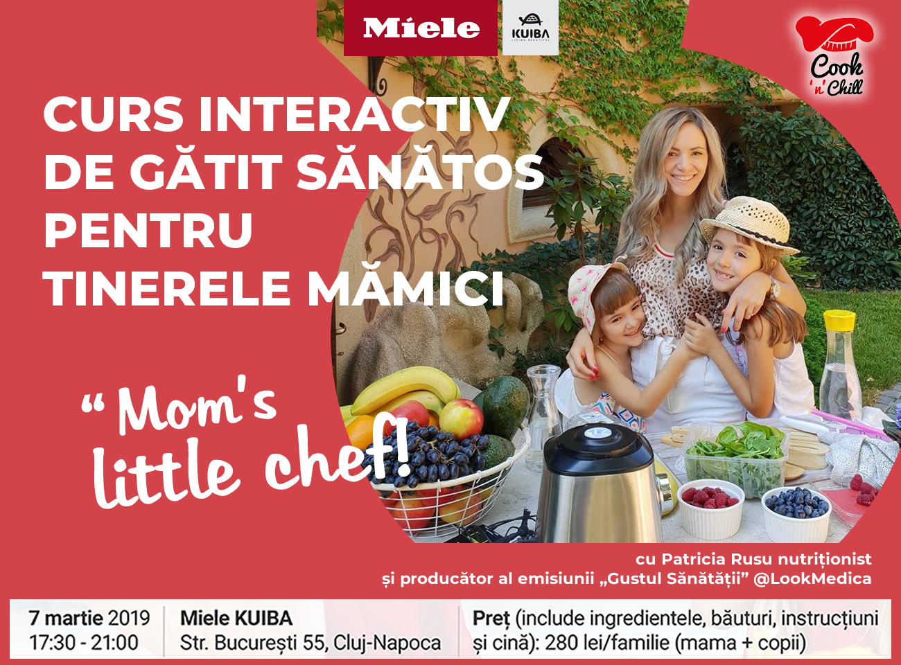 Au început înscrierile pentru cursul interactiv de gătit „Mom’s Little Chef” destinat tinerelor mămici și micuții lor, la Miele-KUIBA!