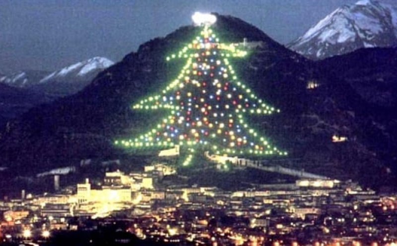 Cel mai mare brad de Crăciun din lume a fost aprins. Se află în Europa și are 130 mii de metri patrați