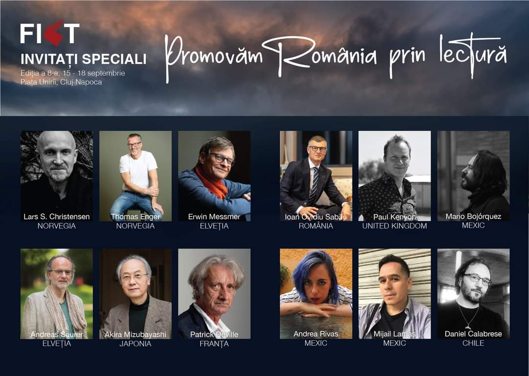 12 invitați speciali din 8 țări vin la ediția a VIII-a a Festivalului Internațional de Carte Transilvania