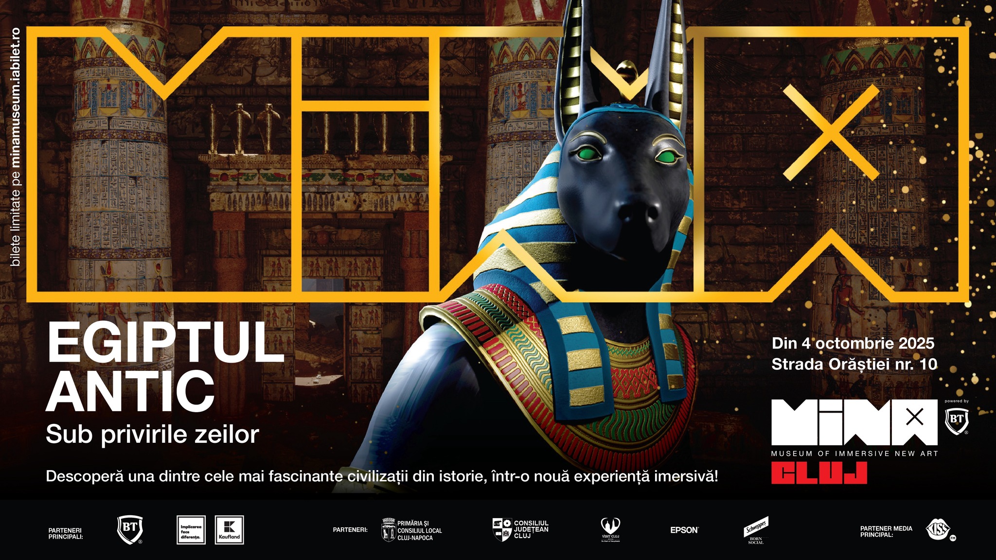„Egiptul Antic sub Privirile Zeilor”, o nouă expoziție inedită din 4 octombrie la MINA Cluj