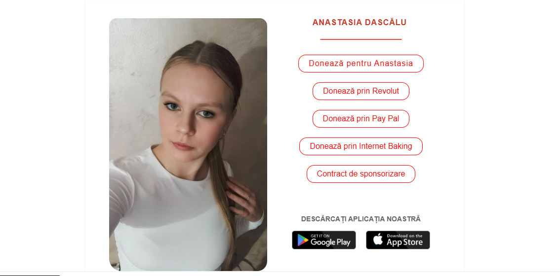 Anastasia are nevoie de ajutorul nostru! „De când mă știu, durerea face parte din viața mea”