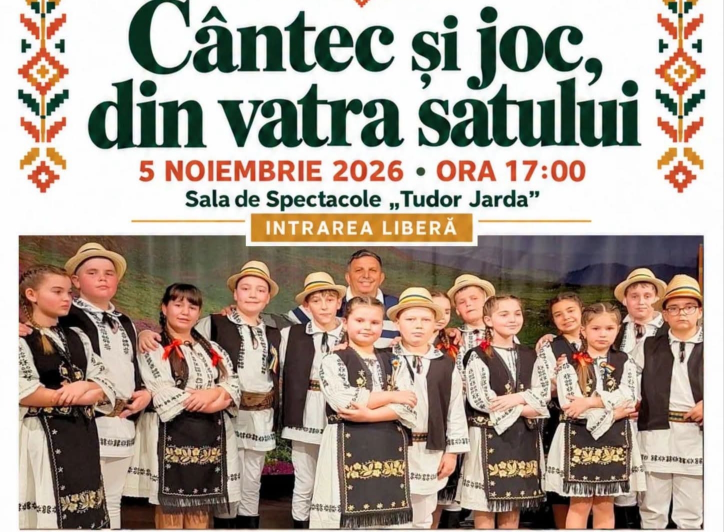 Cântecul și jocul popular readuc tradițiile românești în prim-plan, la Cluj-Napoca! Spectacol special la Școala Populară de Arte „Tudor Jarda”